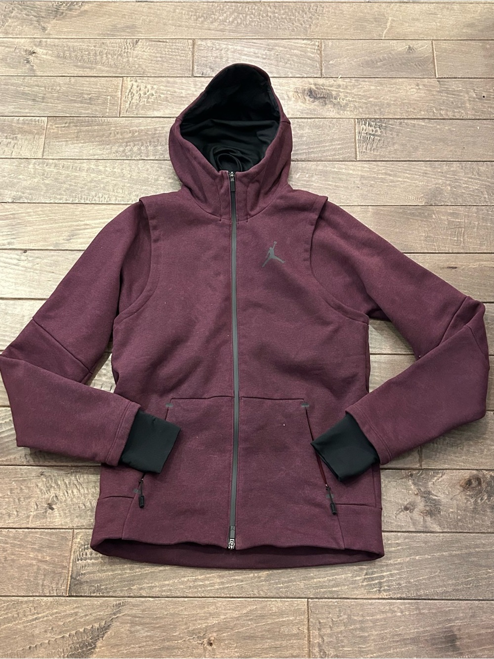Jordan Men's Burgundy Hooded Sweater Jacket
